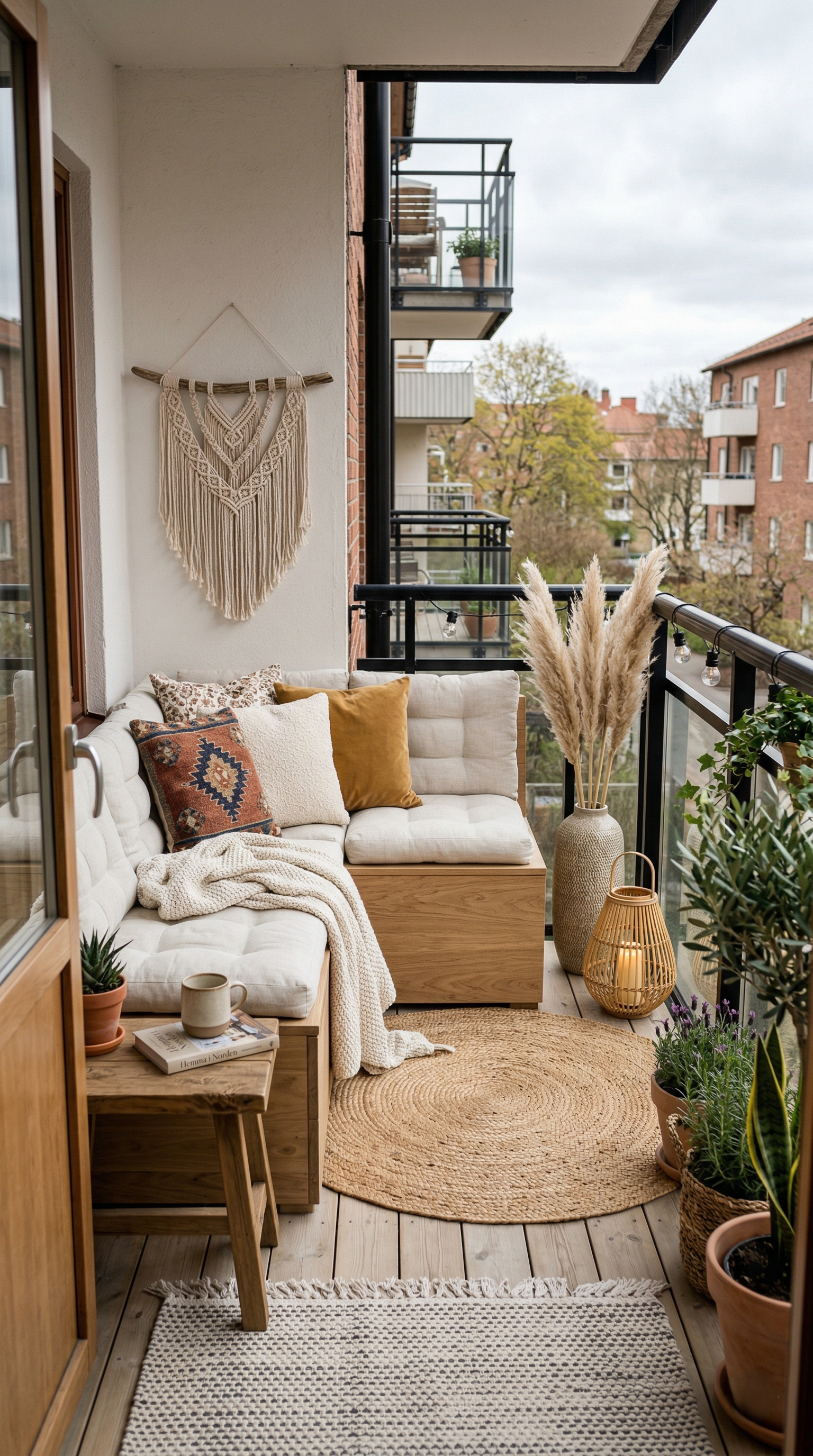 Skandinavisk Boho-Lounge Balkong